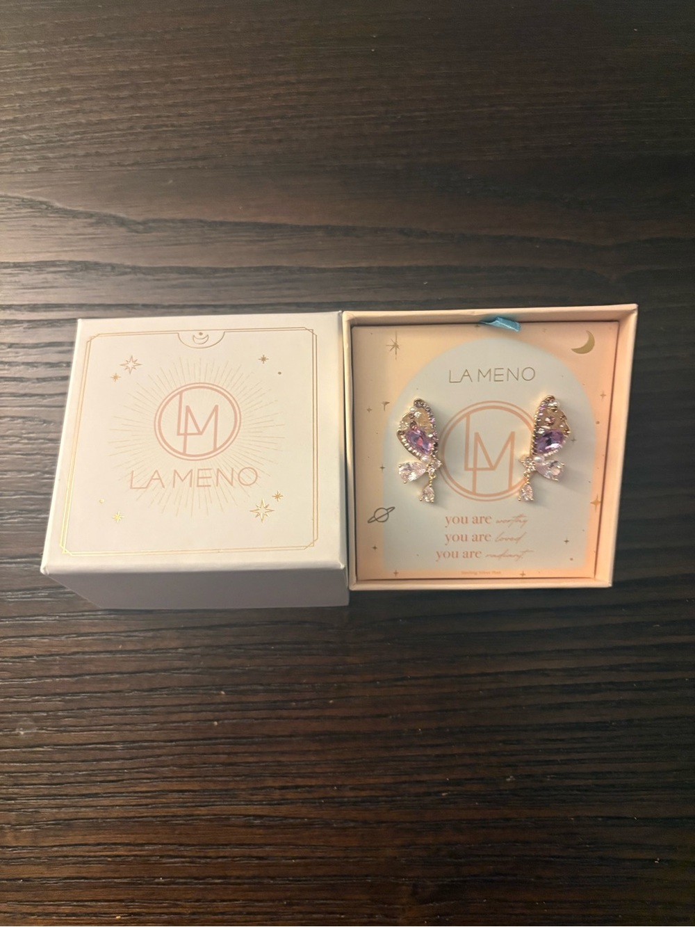 NEW La Meno Purple Butterfly Earrings
